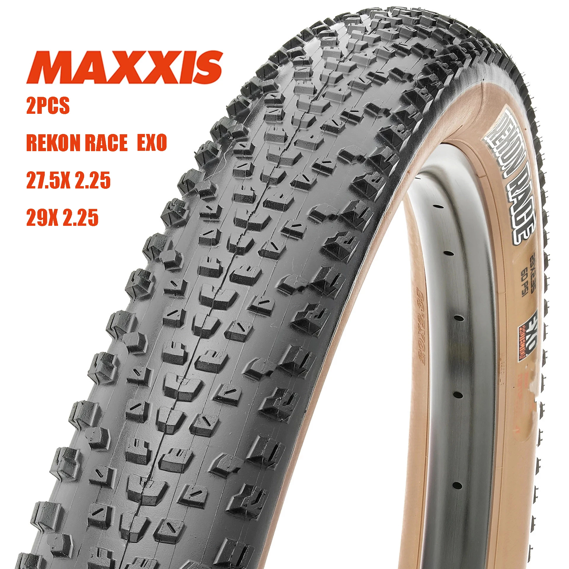 2 шт. шины MAXXIS REKON RACE 27.5X2.25/29X2.25 черно-коричневые горные велосипеды внедорожные EXO