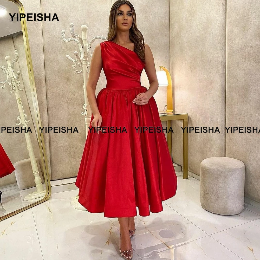 Yipeisha Королевское синее платье на одно плечо для выпускного вечера
