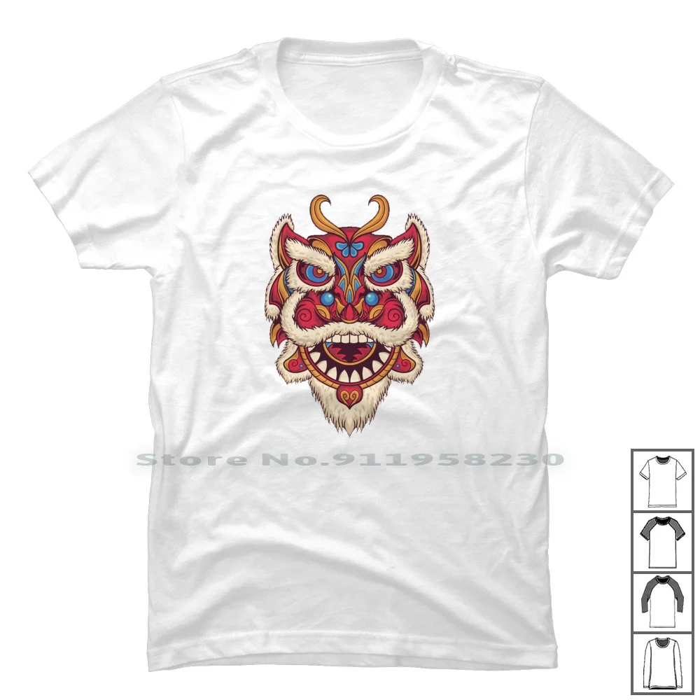 Танцевальная Маска льва футболка из 100% хлопка с героями мультфильмов игра Львом