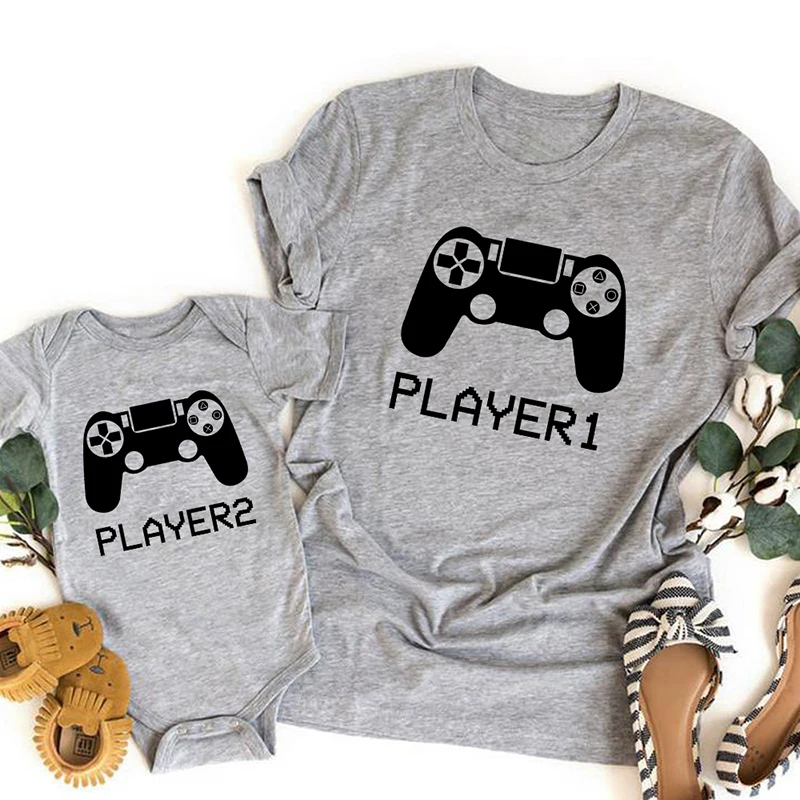 Camiseta de manga corta con estampado divertido de padre e hijo, playera de verano para pap&aacute;, Body para beb&eacute;, ropa a juego familiar, 1 ud.-2