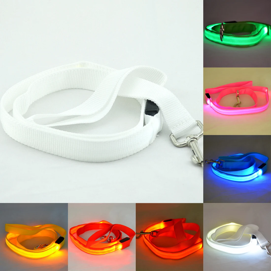 

Pet Collars Nylon LED Pet dog Collar Night Safety Flashing Glow In The Dark Dog Leash Dogs Luminous Fluorescent Collars Safety