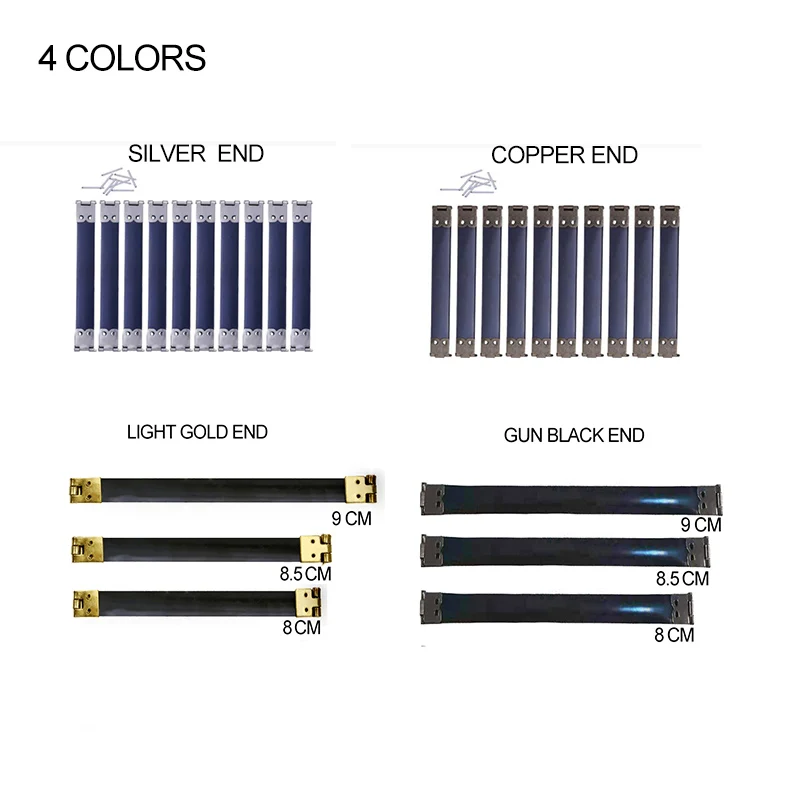 Wholesale 8.5cm 10cm 15cm 18cm 20cm Metal Internal Flex Frame Purse Frame Accessories Bag Flex Spring Clasp 4 Colors