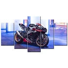 Картина на холсте Kawasaki Ninja ZX 10R с изображением мотоцикла, 5 шт., Настенная картина HD, модульные картины, постер для домашнего декора кровати