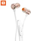 Проводные алюминиевые наушники-вкладыши JBL T290 3,5 мм, стереонаушники, музыкальная Спортивная гарнитура с чистыми басами и микрофоном для iPhone, Android