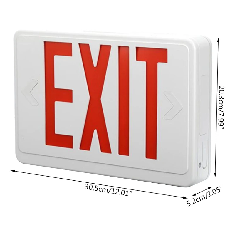 

67JA 1 Pc LED Exit Sign Fire Emergency Indicator Light Red Exit Emergency Evacuation Light Multi-Scene Application Light