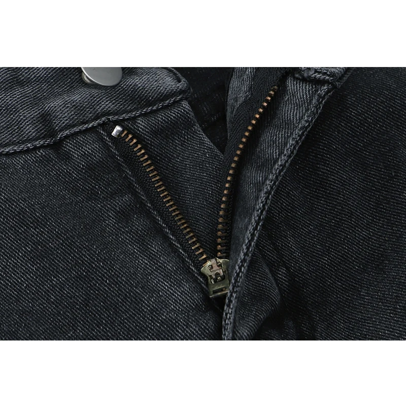 Женские джинсы с высокой талией серые прямые брюки в стиле ретро джинсовые