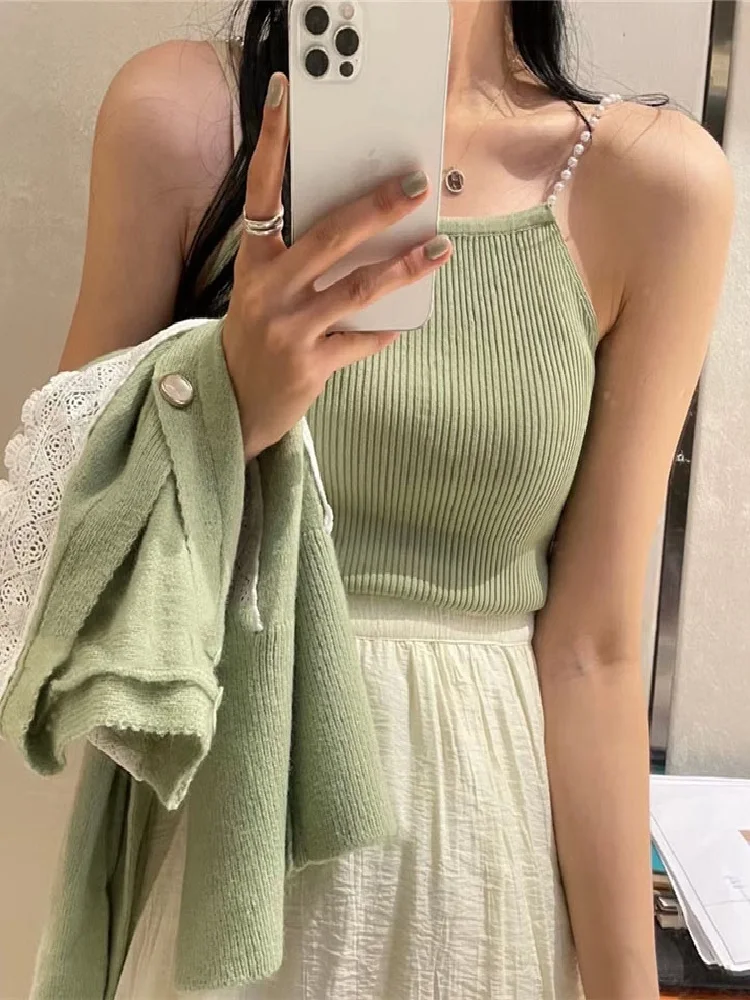 

Summer knit tight-fitting stretch beaded women's top sexy shoulder vest 2021New ladies fashion party sling pullover bra XL