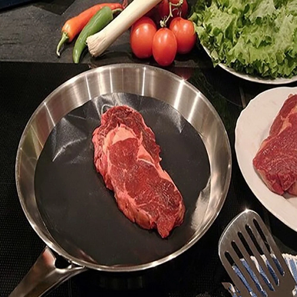 2 шт. многоразовые двойная упаковка коврик для сковороды с антипригарным