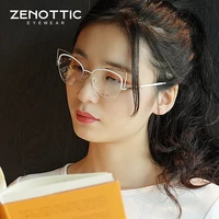 zenottic metal cat eye glasses frame women luxury brand design optical spectacle female fashion myopia computer eyeglasses