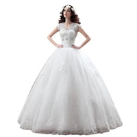 new arrive korean style large size wedding dress lace embroidery wedding dress custom made size 002