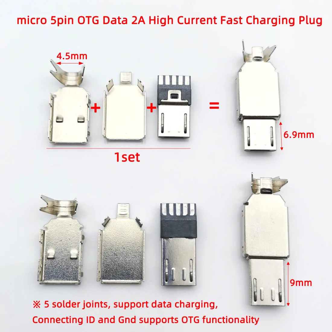 

8 шт., разъёмы USB 4/3 в 1 с Micro USB