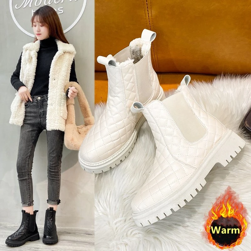 

New 2022 Snow Boots Women Thick Velvet Large Size Winter Fashion Warmth one-step Short Boots Cotton Shoes Women's Cotton Shoes