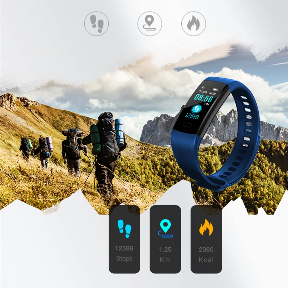 Y5 смарт Браслет фитнес трекер Смарт часы здоровье пульсометр кровяное давление