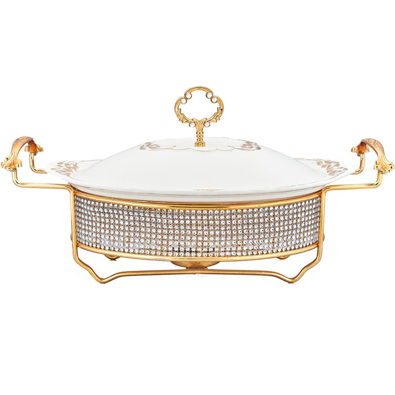 

Oval ceramic buffet table, open fire heating griddle, alcohol stove, heating container, dining stove.