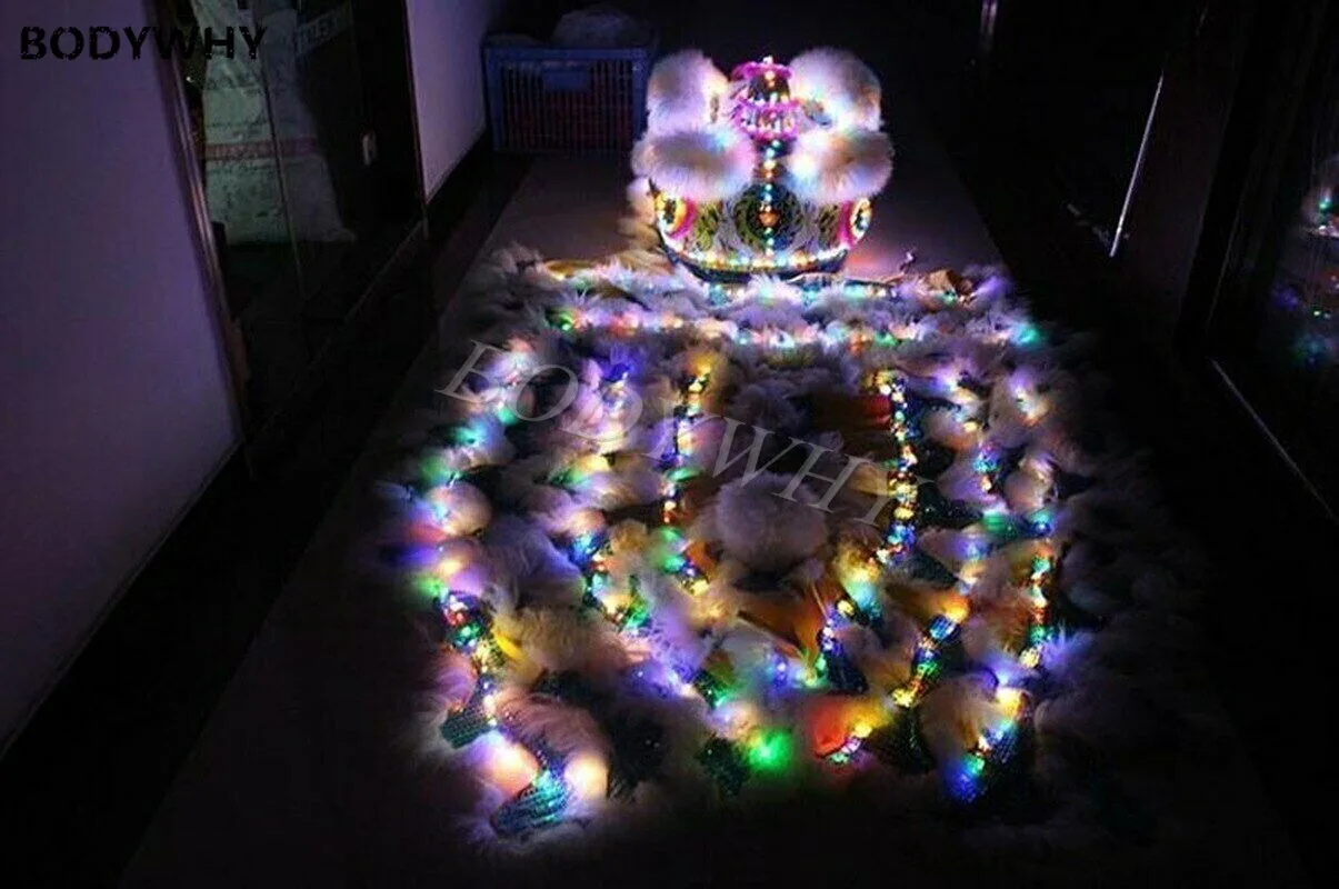 

LED Light Lion Dance Equipment Mascot Costume Chinese Festival Cosplay Dress New China Town Celebrate Costume Props Outfit Adult
