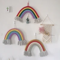 big w 30cm h 27cm handmade weaving rainbow kids room wall hanging decoration nordic home decoration baby birthday party gift