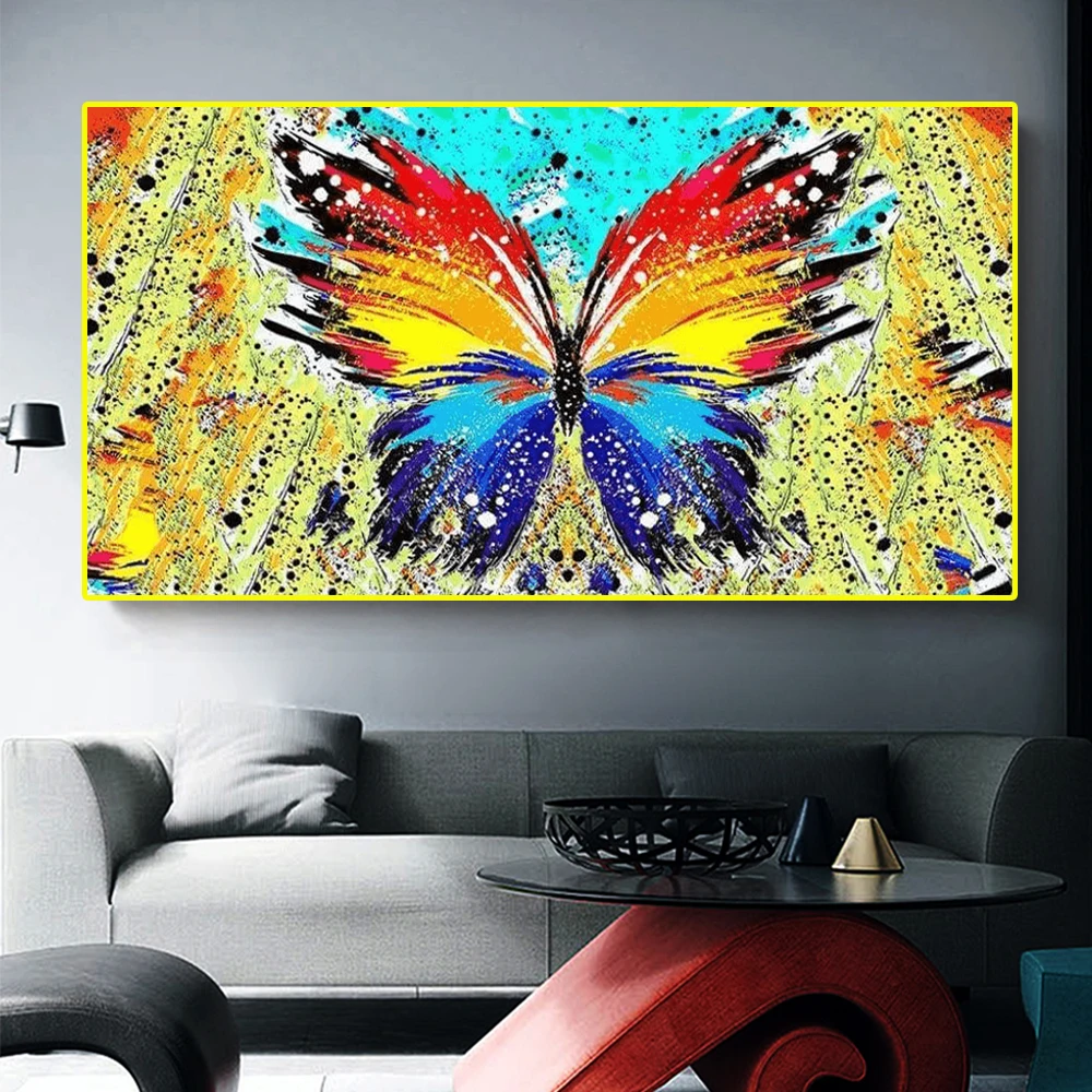 Цветной постер с изображением бабочки на холсте для гостиной Постер животных