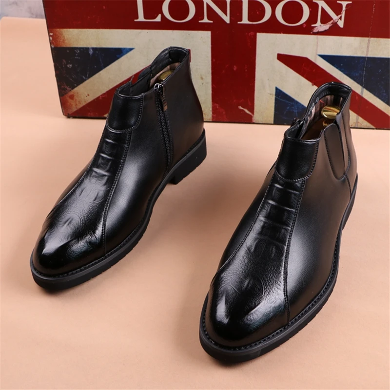 Ботильоны мужские классические винтажные кожаные ботинки Повседневная модная