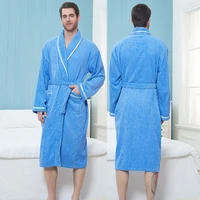 men kimono bathrobe 100 cotton autumn winter long robe thick warm sleepwear home bridesmaid nightgown male casual home wear