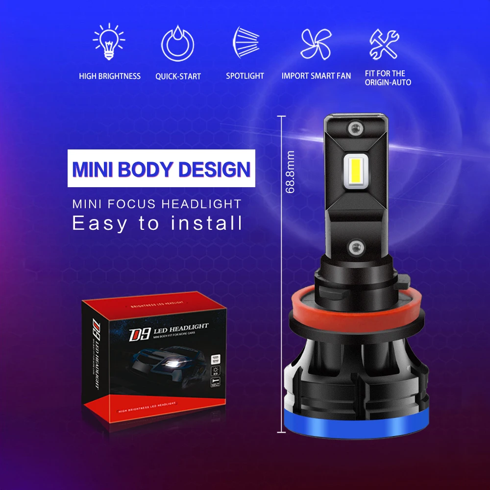 Светодиодная лампа YOTONLIGHT H4 H7 H11 H1 80 Вт 9005 лм Hb3 Hb4 9006 9004 светодиодные лампы для фар