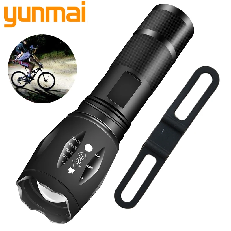 

Фонарик XM-L2 U3 T6 Q5, мощный водонепроницаемый тактический светодиодный фонарь, портативный фонарь, фонарь на 18650/батарее ААА, светильник рь, лм