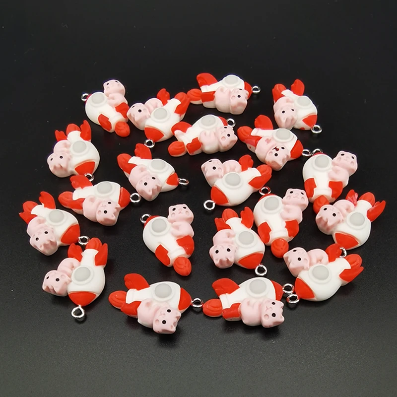 Милые Подвески из смолы в виде кошки-ракеты 20 шт. для изготовления ювелирных