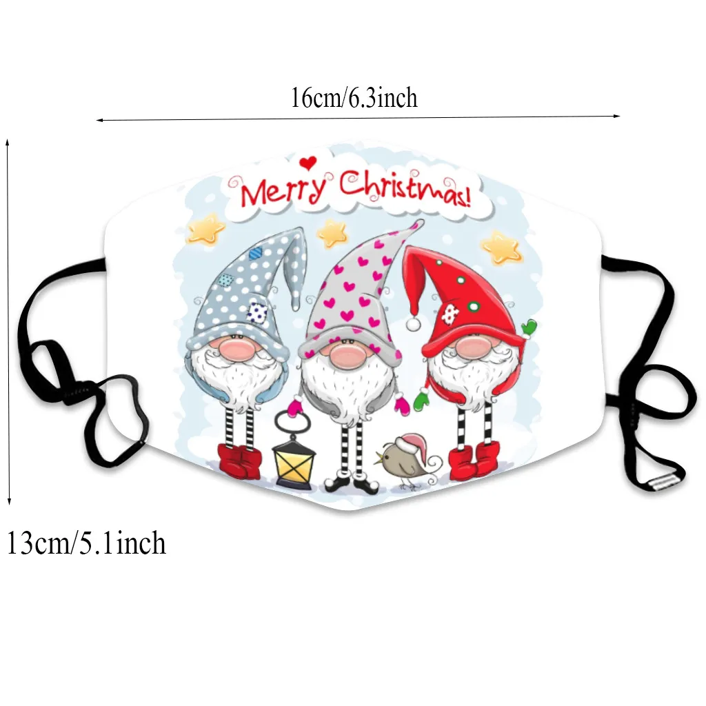 

1/5/7PC Child Christmas Print Face Mask Washable Reusable Mascarilla Dust-Proof Breathable Masks masque