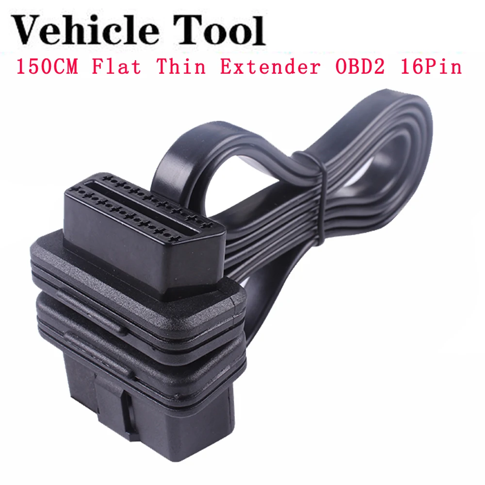 

30 см/60 см/100 см плоский тонкий 16-контактный удлинитель OBD 2 OBD2 16-контактный ELM327 адаптер «Папа-мама» коленчатый Удлинительный Кабель OBDII