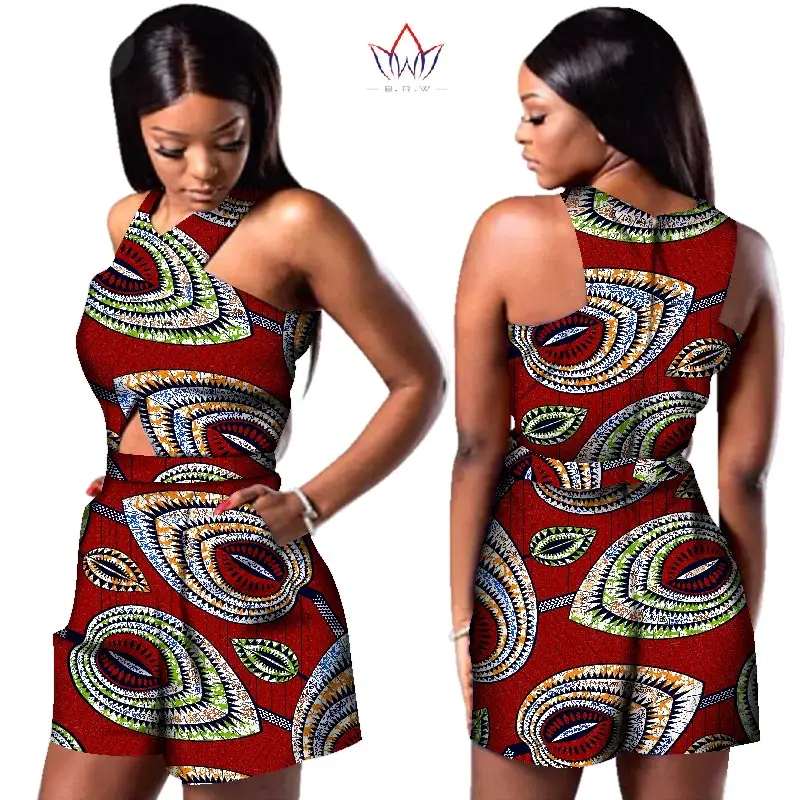 Базен африканский восковой печати Дашики комбинезон размера плюс без рукавов комбинезон плащ-комбинезон африканская одежда для женщин WY3249