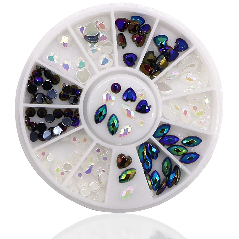 

Wholesale 10-50Box Irregular 3D Rhinestone Nail Art Decorations Shiny Mixed Color Crystal Manicure Nail Tips Decorations