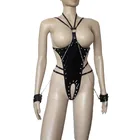 Женское сексуальное боди с открытой промежностью, эротическое трико со стразами