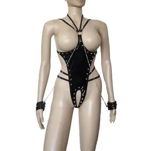 Женское сексуальное боди с открытой промежностью, эротическое трико со стразами