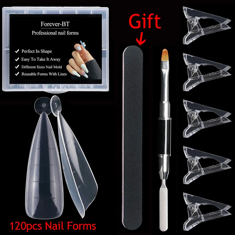 

Dual Forms for Poly Nail Gel Stiletto Shape Dual System Nail Form Molds Nail Tips Clear UV Gel Tools Extension Forms