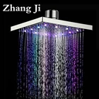 Чжан Цзи 8 дюймов из нержавеющей стали светодиодный светильник для душа с дождевой насадкой для ванны квадратная температура воды потолок цвета насадка для душа
