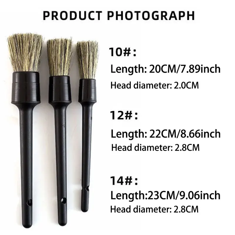 Car Detailing Brush Natural Boar Hair Mixed With Fibre Auto Tire Wheel Rims Wash Air Outlet interior Cleaning Tool | Автомобили и
