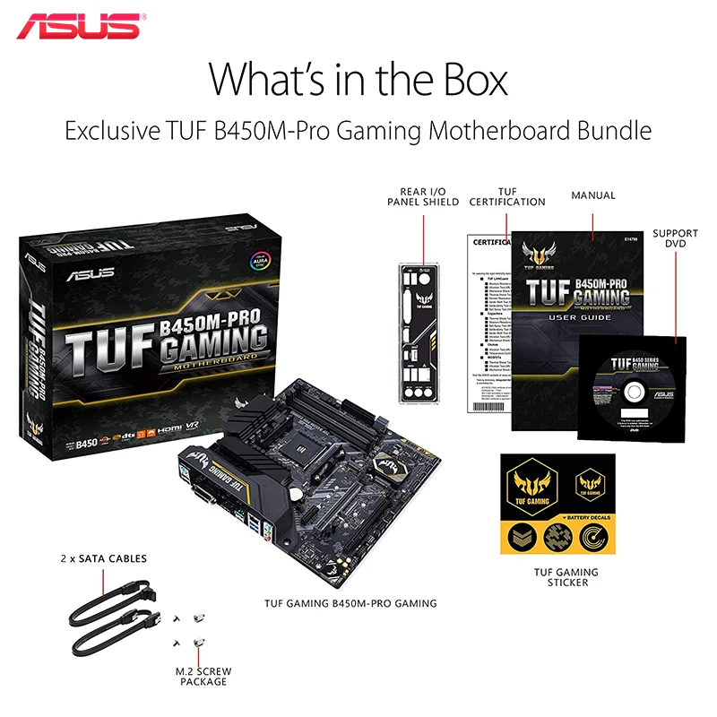 Оригинальная игровая Материнская плата ASUS TUF B450M PRO материнская 128 ГБ AM4 DDR4