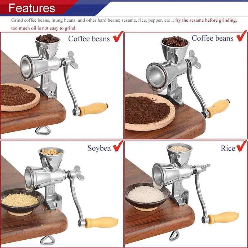 Online Macinacaffè Manuale Manovella Mulino Per Cereali Acciaio Inossidabile Cucina Domestica Strumento Di Macinazione Per Caffè Mais Riso Soia