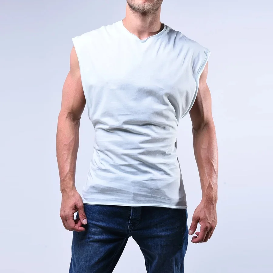 майка 2020 однотонный жилет для бега Мужская футболка без рукавов Новинка фитнеса