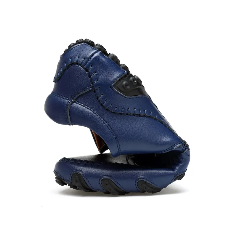 Genuine Leather Men Casual Shoes Luxury Brand 2019 Mens Loafers Moccasins Breathable Slip on Black Driving Plus Size 38-47 | Обувь