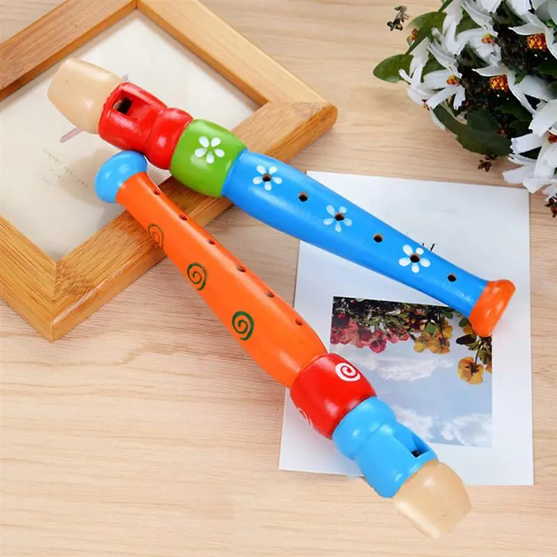 

3pcs Kids Wood Piccolos Wind Instruments Musical Playthings (Random Color)