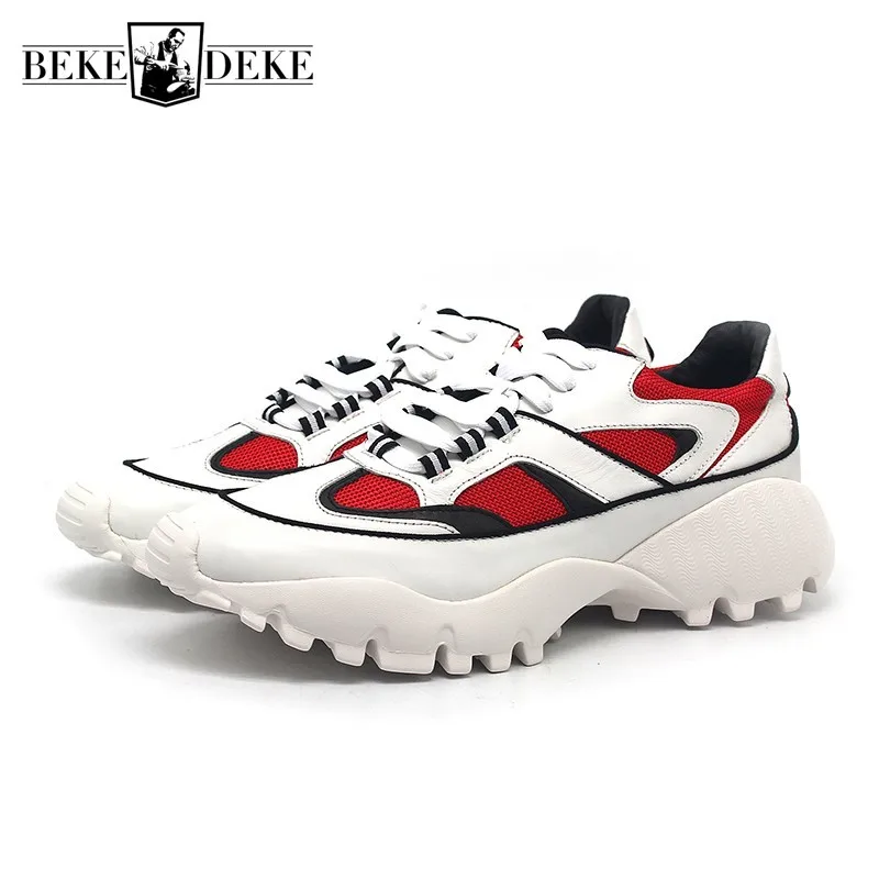 Кроссовки мужские сетчатые из коровьей кожи на платформе в стиле хип хоп| |