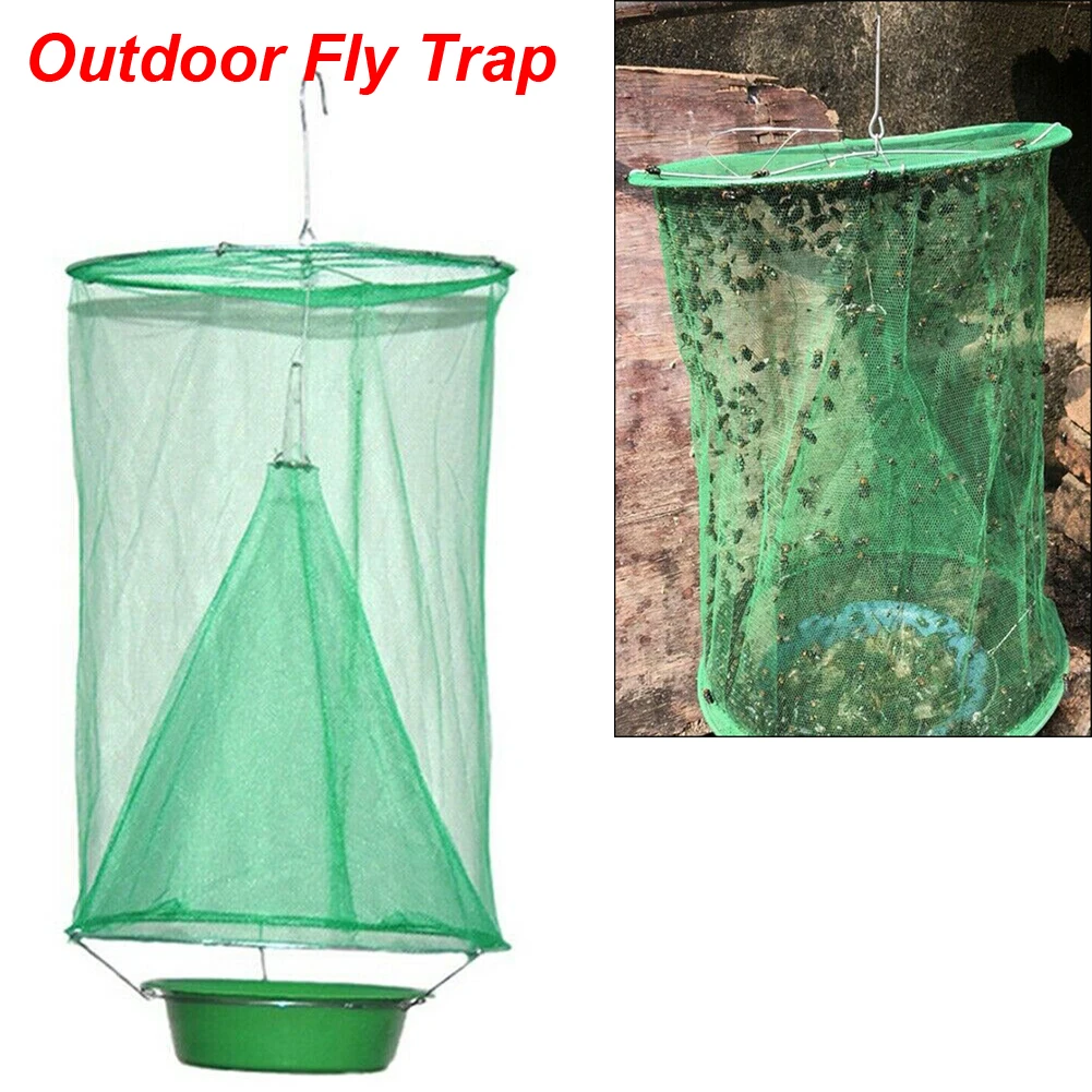 

Outdoor Pest Control Fly Trap Reusable Hanging Folding Ranch Trap Catcher Flytrap Effect