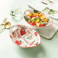 new ceramic bowl tableware household creative personality double ear salad fruit dry plate good looking breakfast m%d0%b5%d0%bd%d0%b0%d0%b6%d0%bd%d0%b8%d1%86%d0%b0