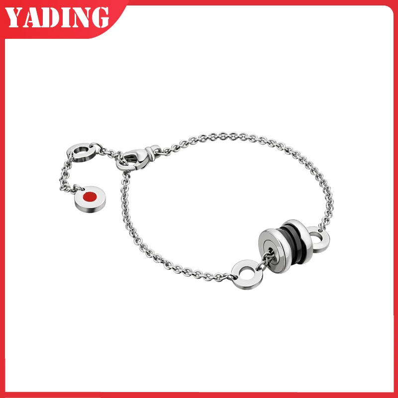 

High quality fit Original 925 sterling silver ceramic bracelet for women with rose gold classic couple jewelry wedding gift