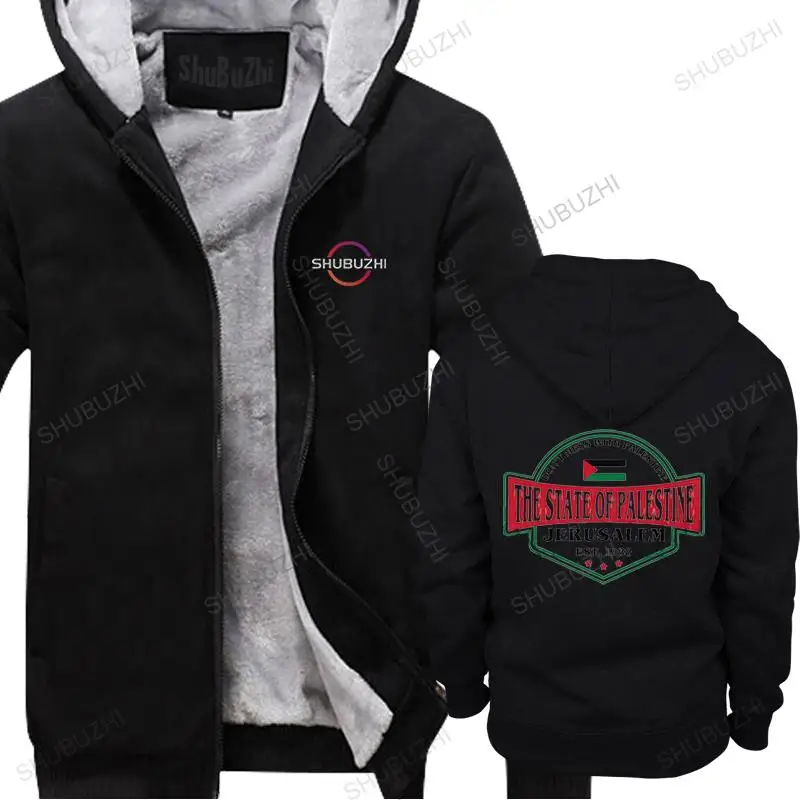 

Urban The Palestinian Men fall Printed Palestine thick hoody zipper Fitted Soft Cotton fleece Tops Clothes Gift European size