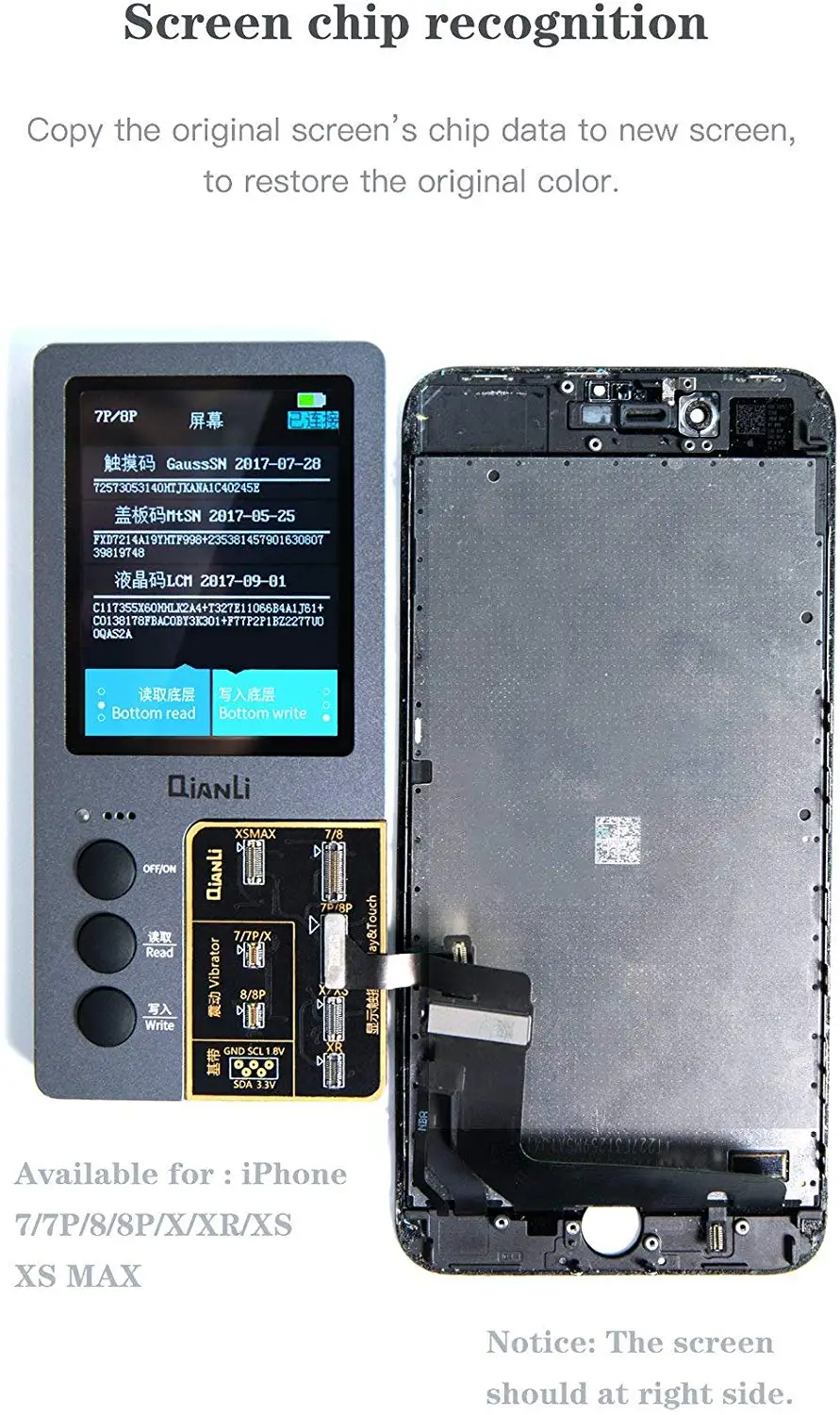 Qianli iCopy Plus LCD Screen Original Color Repair Programmer for iPhone XR XSMAX XS 8P 8 7P 7 Vibration/Touch |