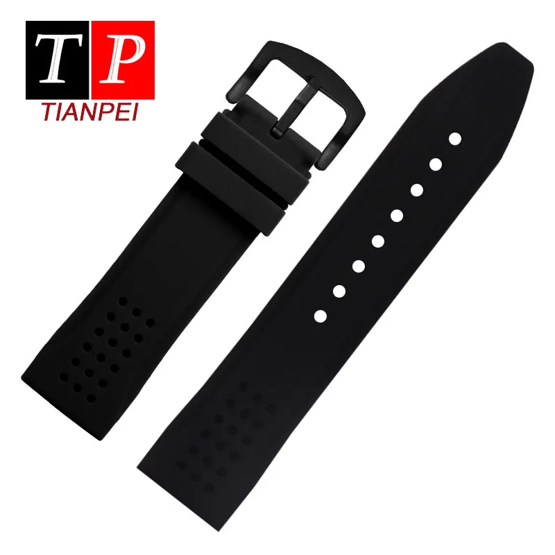 

Universal men's silicone watch band waterproof rubber watch band belt for DS simple sport watchband black brown blue 22 24 26mm