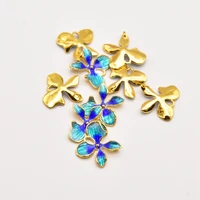 2pcslot 16mm13mm cloisonne style 18k brass gold plated gasket pendant making for diy earring necklace wholesale jewelry ja0280