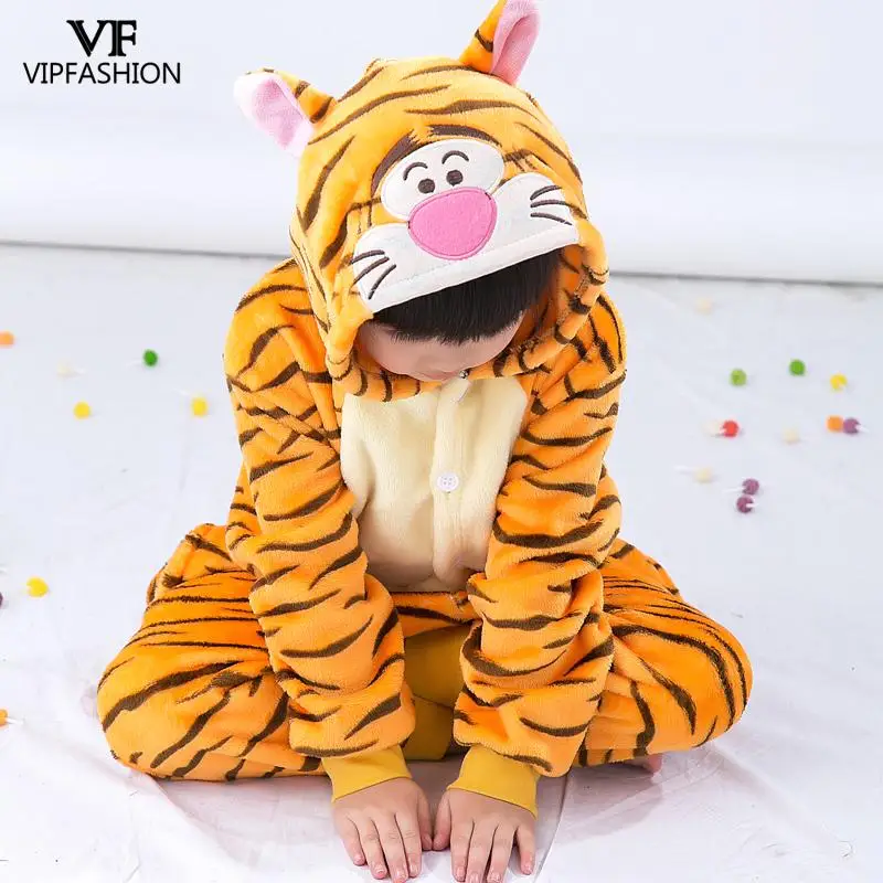 VIP модная детская мягкая Фланелевая пижама Kugurumi с животными цельная Одежда для