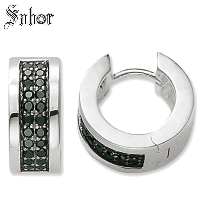 Серьги кольца Creole черный серебристый цвет Богемия подарок для женщин высокое